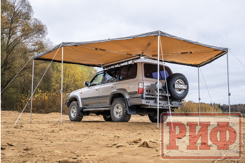 Маркиза автомобильная РИФ комбинированная (прямоугольная с веерной частью) 2,0х2,5 м (левая)