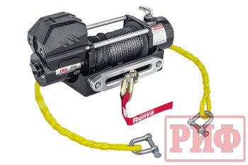 Лебёдка переносная РИФ 9000SR c облегчённой площадкой и проводами (синтетический трос)