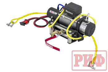 Лебёдка переносная РИФ 9500S c квадратом для фаркопа, стальной трос (облегченная) EWX9500S-KIT3.1