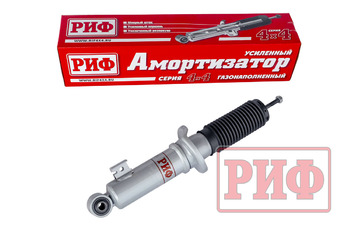 Амортизатор усиленный РИФ передний газовый Mitsubishi L200 2005+, Pajero Sport II, III 2009+ штатный и лифт 0-40 мм