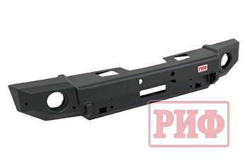 Бампер РИФ силовой передний Jeep Wrangler JL 2018+ под штатные фары, без защитной дуги (для а/м с низкими перед. крыльями)