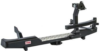 Бампер РИФ задний Mazda B2500/BT50, Ford Ranger T5 2006-2010 с квадратом под фаркоп, калиткой и подсветкой номера