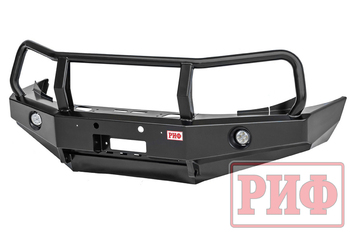Бампер РИФ силовой передний Ford Ranger T6 2011-2015 с доп. фарами и защитной дугой