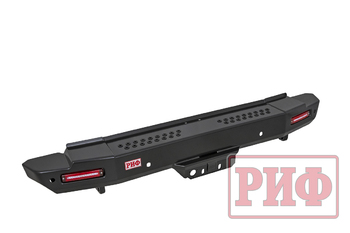 Бампер РИФ силовой задний Toyota Land Cruiser 200 2007-2012 с квадратом под фаркоп и фонарями, стандарт