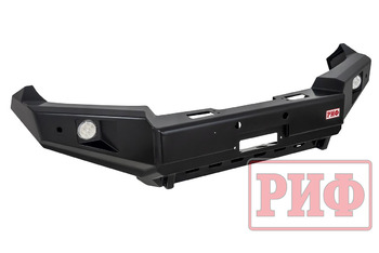 Бампер РИФ силовой передний Toyota Land Cruiser 200 2007-2015 c доп. фарами и защитой бачка омывателя