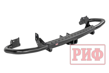 Бампер задний силовой/защита штатного бампера РИФ УАЗ Патриот 2015+ с квадратом под фаркоп, стандарт