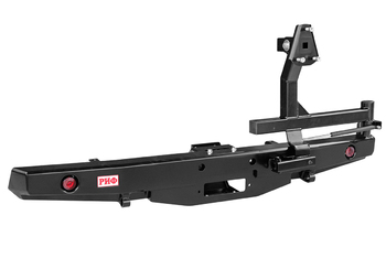 Бампер РИФ силовой задний УАЗ Буханка с площадкой под лебёдку, калиткой и фонарями, стандарт