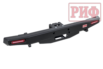 Бампер РИФ силовой задний УАЗ Хантер с площадкой под лебедку и фонарями, лифт 65 мм