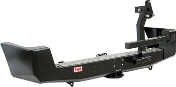 Бампер РИФ силовой задний УАЗ Патриот (2005-2014) с квадратом под фаркоп и калиткой, лифт 65 мм