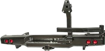 Бампер РИФ силовой задний Toyota Hilux 2005-2014 с квадратом под фаркоп, калиткой, фонарями, подсветкой номера