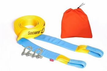 Стропа динамическая рывковая Tplus 11 т/9 м серия PRO "Secura" с шаклами 3,25 т