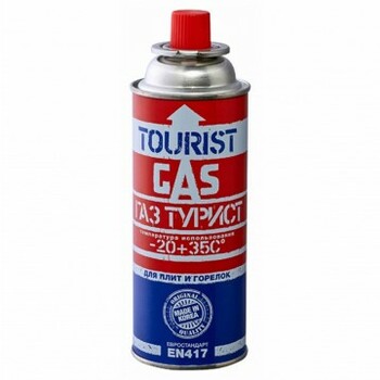 Баллон газовый цанговый TOURIST для портативных приборов 220 г.