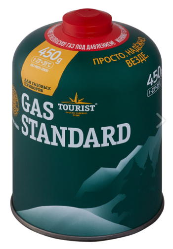 Баллон газовый резьбовой TOURIST STANDARD для портативных приборов 450 г