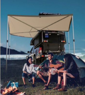 Маркиза автомобильная РИФ веерная, безопорная 2,0х2,0 м (левая)