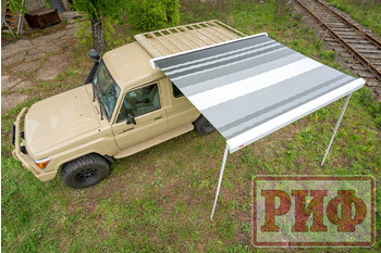 Маркиза автомобильная РИФ 2,5х2,0 м кассетная с электроприводом, корпус белый RIF5833-2520M