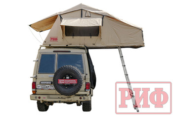 Палатка на крышу автомобиля РИФ Soft RT02-120, тент песочный