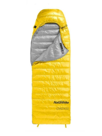 Мешок спальный Naturehike Ultralight CWZ400 L, 220х85 см, (правый) (ТК: +7C), желтый