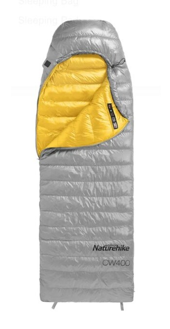 Мешок спальный Naturehike CW400 L , 220х85 см, (правый) (ТК: +10C), серый