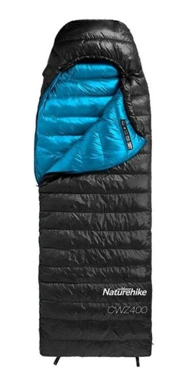 Мешок спальный Naturehike Ultralight CWZ400 L, 220х85 см, (правый) (ТК: +7C), черный