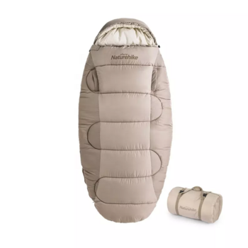Мешок спальный Naturehike Oval PS200, 220х95 см, (правый) (ТК: +9C), бежевый