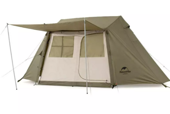 Палатка Naturehike Village 5.0 4-местная, алюминиевый каркас, снежная юбка, зеленая