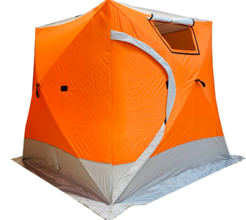 Палатка для зимней рыбалки TRAVELTOP (220*220*215) оранжевая с серым