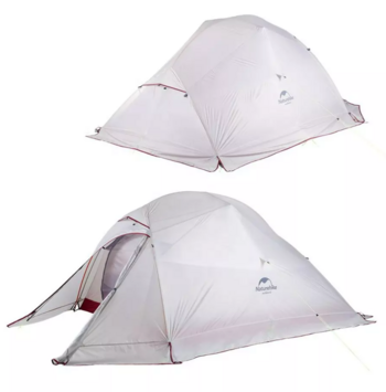 Палатка Naturehike Cloud Up Si 2-местная, алюминиевый каркас,  снежная юбка, серо-красная (уценка)