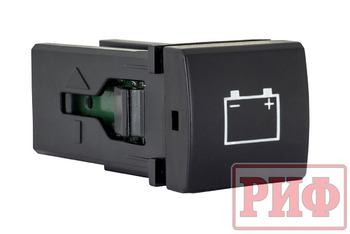 Кнопка ВКЛ/ВЫКЛ, голубой, BATTERY TOYOTA 22x22