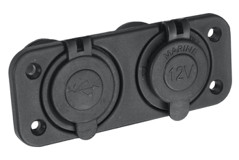 Розетка комбинированная с USB 3,1А на монтажной панели