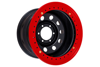 Диск усиленный стальной черный 6x139,7 10xR16 d110 ET-44 с бедлоком (красный)