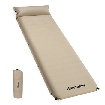 Коврик самонадувающийся Naturehike D04, 200х63х10 см, с подушкой, бежевый