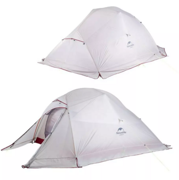 Палатка Naturehike Cloud Up Si 3-местная, алюминиевый каркас,снежная юбка, сверхлегкая, серо-красная
