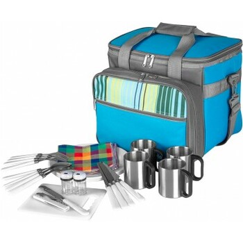 Набор для пикника на 4 персоны HELIOS серо-голубой