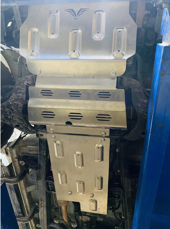 Защита Falcon радиатора, картера, РК, КПП для Mitsubishi Pajero Sport 2021-2023, алюминий. 8 мм