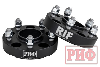 Проставки колёсные РИФ для Jeep Wrangler JL 2019+ 5x127, ЦО 71,5 мм, толщина 30 мм, 14x1,5 мм (2 шт.)